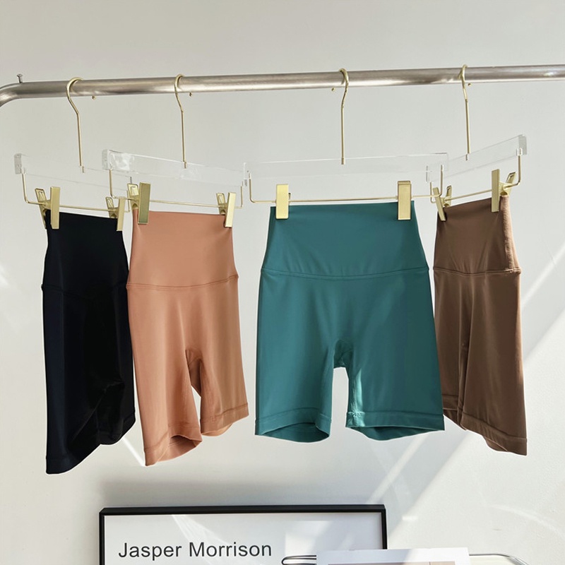 Quần Short Thể Thao Tập Yoga Không Xuyên Thấu Lưng Cao Màu Nude Mật Ong Đào Ôm Hông