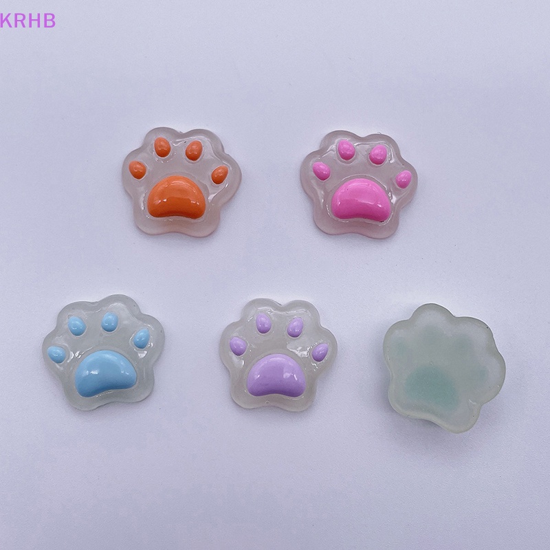 Set 2 Mô Hình Chân Mèo Bằng Nhựa Phát Quang Dễ Thương Trang Trí Tiểu Cảnh / Sân Vườn Mới