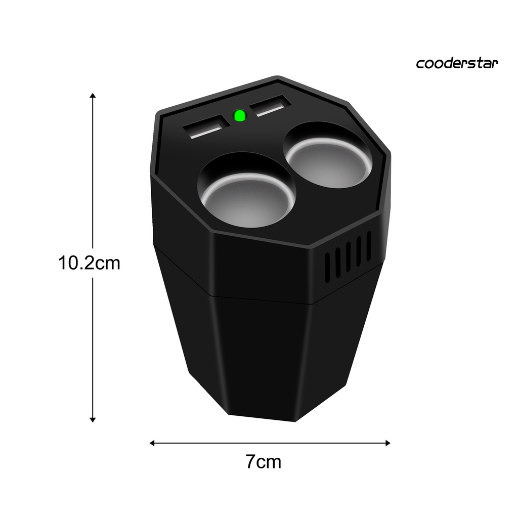 Bộ Chuyển Đổi Cốc Lọc Không Khí Bằng ABS Hai Cổng USB 12V Cho Xe Hơi