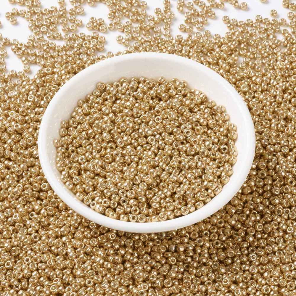 1 Lọ Hạt Xâu Tròn Nhật Bản MIYUKI  Vàng Mạ Kẽm 8 / 0 3mm: 1mm Khoảng 422~455 Cái / Chai 10g / Chai