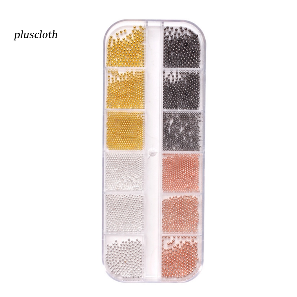 1 Hộp Hạt Thép 12 Kích Cỡ Trang Trí Móng Tay Nghệ Thuật
