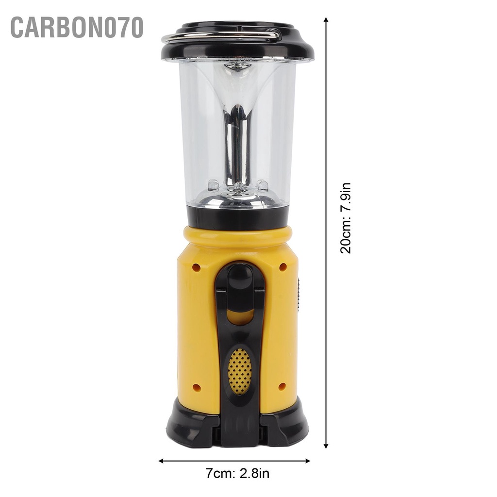Carbon070 Radio Đèn Lồng Tay Quay USB Sạc Đa Chức Năng AM FM Đài Phát Thanh Khẩn Cấp LED Pin Cho Cắm Trại Đi Bộ Đường Dài