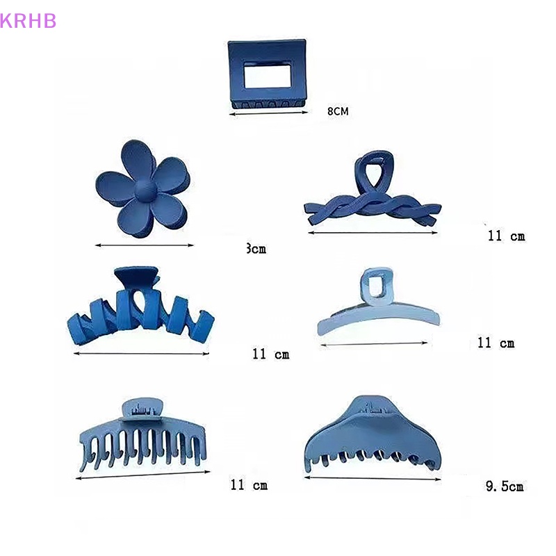 Set 8 Kẹp Tóc Càng Cua Màu Trơn Thời Trang Cho Nữ Mới