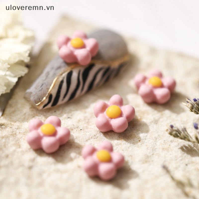 Uloveremn Set 50 Móng Tay Hoa Cúc Nhỏ Bằng Nhựa resin Màu Sắc Tươi Tắn Nổi Bật Phong Cách Nhật Bản