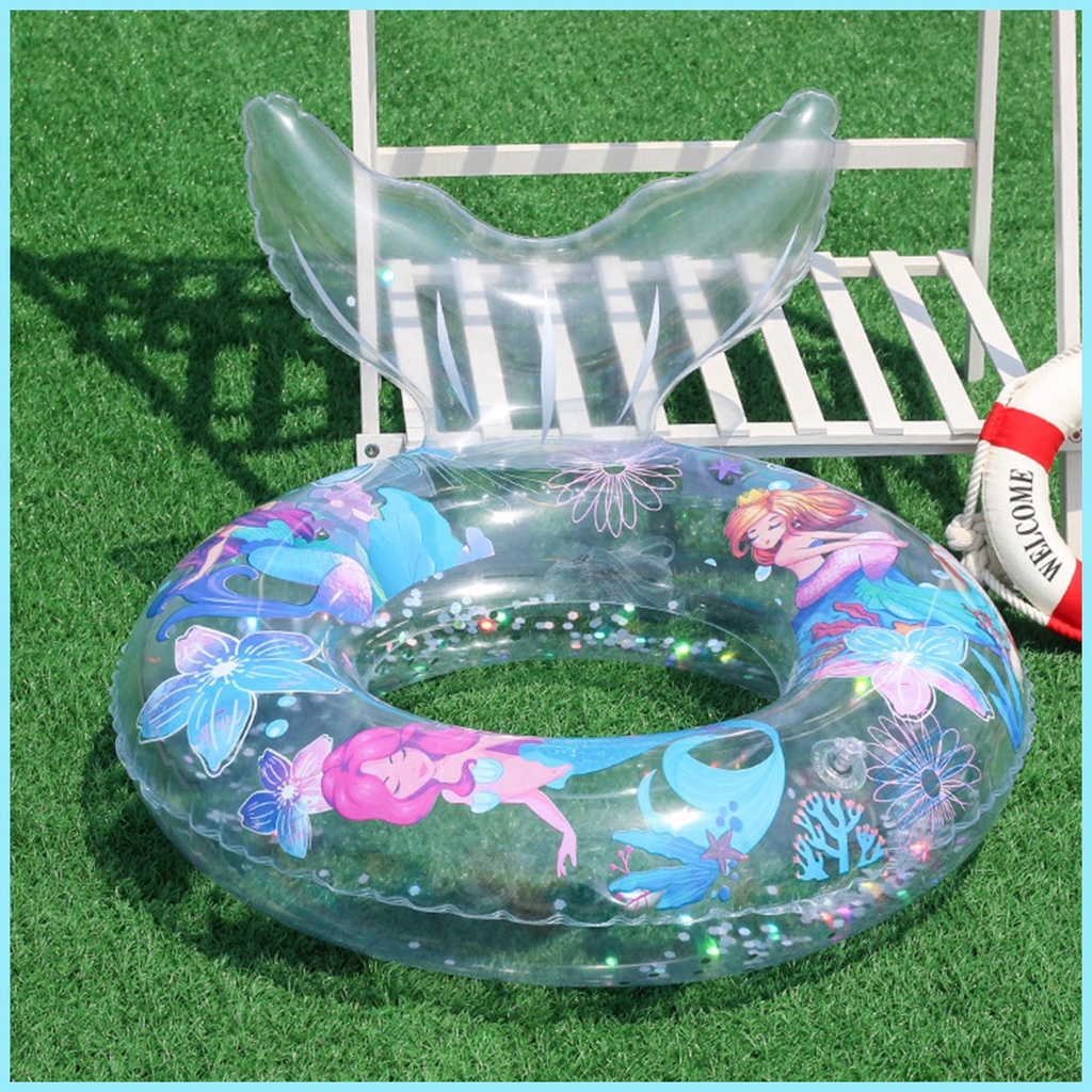 Phao Bơi Bơm Hơi Kiểu Hoạt Hình Dễ Thương Trong Suốt Chống Rách Tiện Dụng