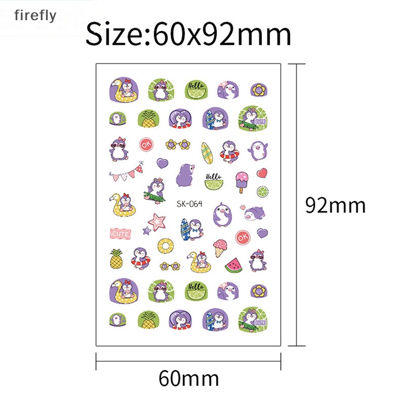 Miếng Dán Trang Trí Móng Tay Hình Động Vật Hoạt Hình 3D Dễ Thương Dành Cho Trẻ Em