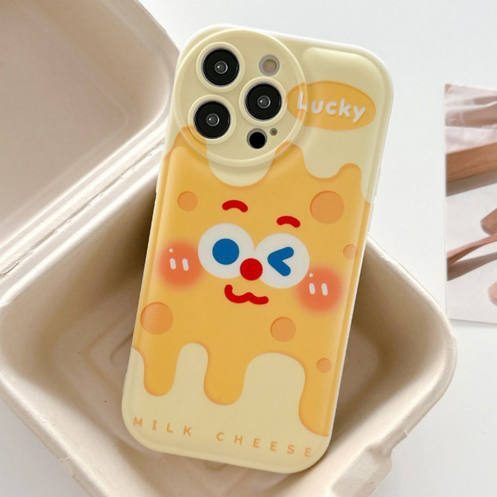 Ốp Điện Thoại TPU Mềm Có Túi Khí Chống Sốc In Hình Phô Mai Dễ Thương Cho IPhone 11 14 13 12 Pro Max