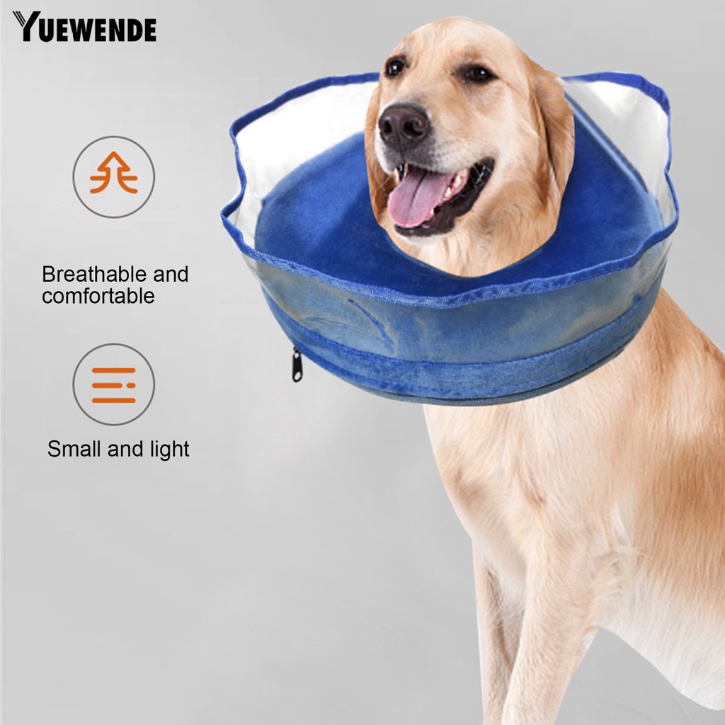 Yq.e Vòng Cổ Bơm Hơi Mềm Mại Co Giãn Thoáng Khí Thoải Mái Có Thể Điều Chỉnh Cho Cún Cưng Sau