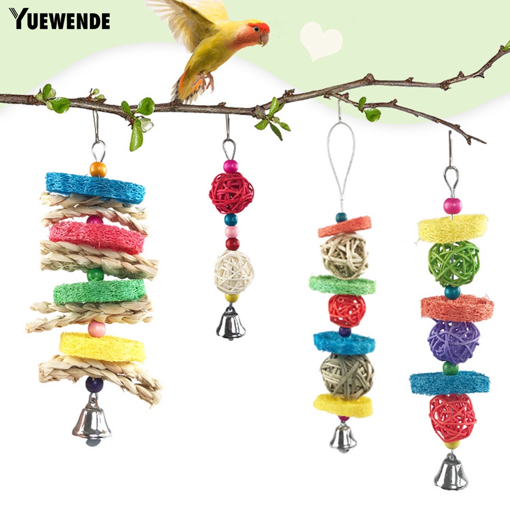 Đồ Chơi Gặm Nhấm Bằng Tay Khối Lượng Nhẹ Chống Cắn Dễ Lắp Đặt Làm Sạch Răng Cho Chim Vẹt