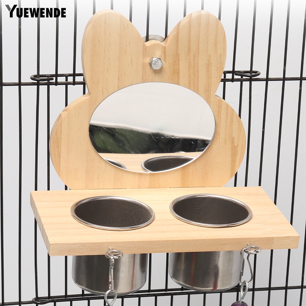 Yq.e Bộ Hộp Đựng Thức Ăn Cho Chim Bằng Thép Không Gỉ Tự Nhiên Tháo Rời Được Gắn Chuông Nhiều Màu Sắc