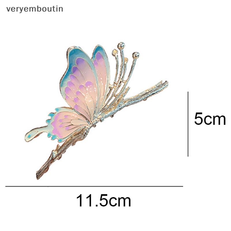 1 Kẹp Tóc Càng Cua Bằng Kim Loại Sơn Hình Bướm Thanh Lịch n