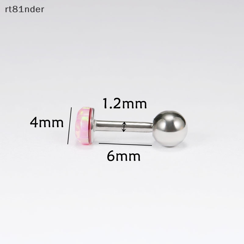 Rt 1 Khuyên Tai Xoắn Ốc 4mm Bằng Thép Titan Đính Đá Opal Làm Quà Cưới Cho Bạn Gái n