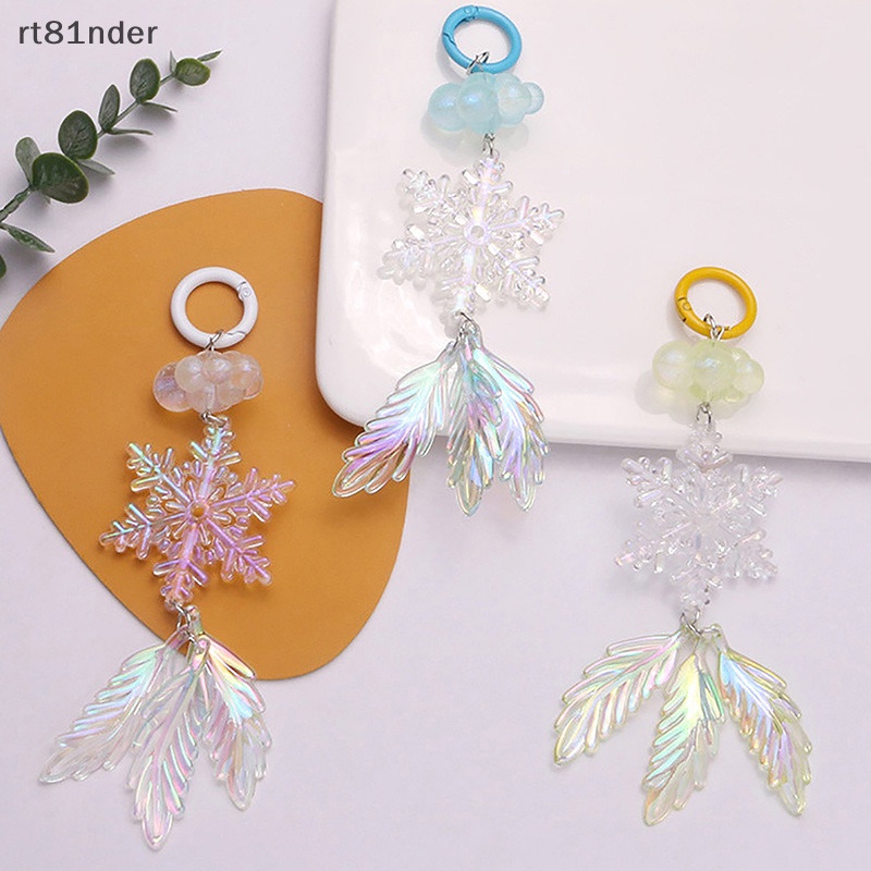 Rt Móc Khóa Hình Bông Tuyết Bằng Acrylic Mạ Màu Sáng Tạo Thời Trang