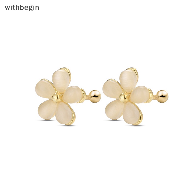 1 Đôi Khuyên Tai Dạng Xoắn Ốc Hình Hoa Đính Đá Opal Cho Nữ