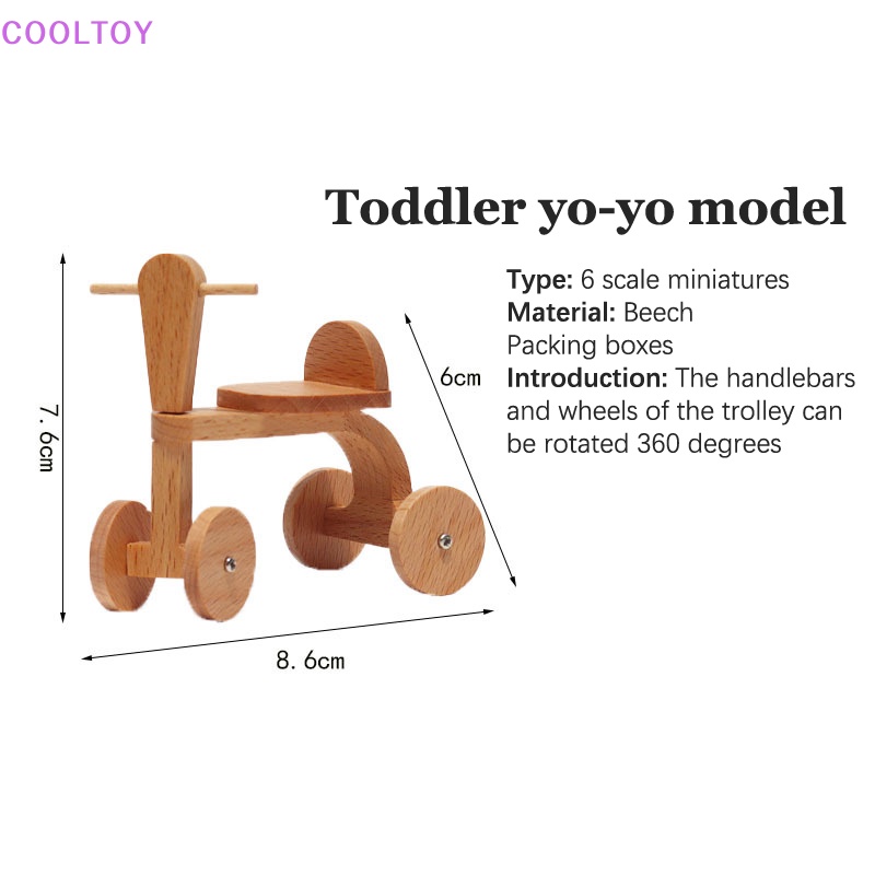 Cooltoy Mô Hình Xe Ba Bánh Có Thể Xoay Vòng Tỉ Lệ 1: 12 Trang Trí Nhà Búp Bê