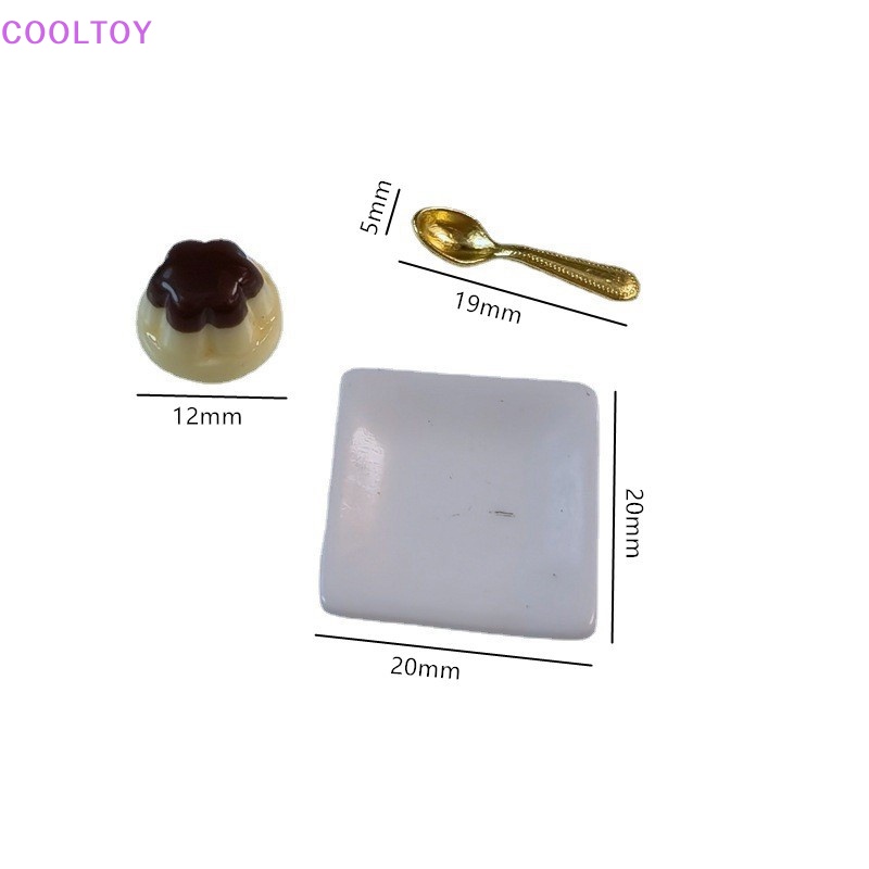 Cooltoy 1 Bộ Mô Hình Bánh Pudding Trái Cây Tỉ Lệ 1: 12 Trang Trí Nhà Búp Bê