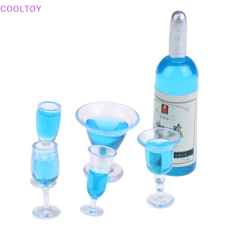 Set 6 Ly Rượu Mini Tỉ Lệ 1: 12 Dùng Để Trang Trí Nhà Búp Bê