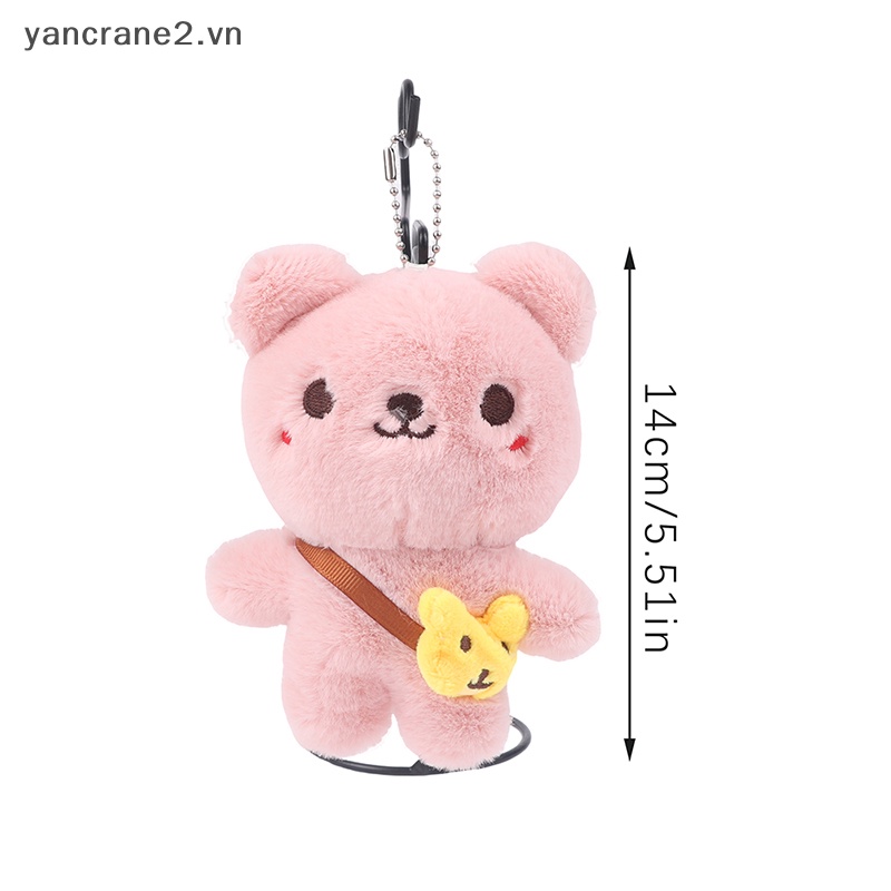 Búp Bê Nhồi Bông Hình Gấu Mềm Mại 14CM Treo Túi Xách / Móc Khóa Trang Trí Xe Hơi / Quà Tặng {yancrane2.vn}