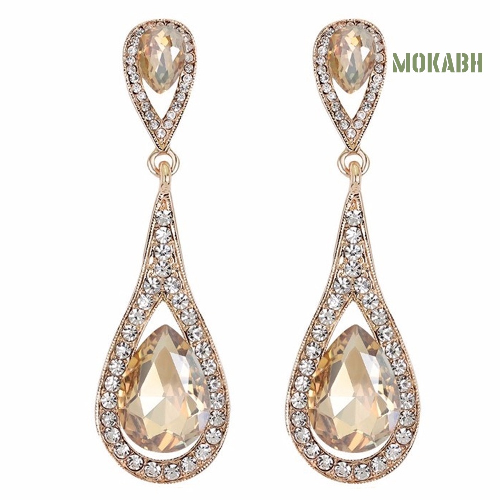 Bông Tai Hình Giọt Nước Đính Đá Giả Thời Trang Dành Cho Nữ