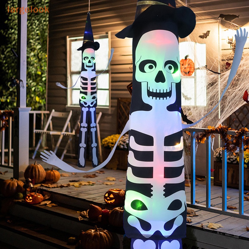 Cờ Dạ Quang Hình Bộ Xương Người Trang Trí Halloween