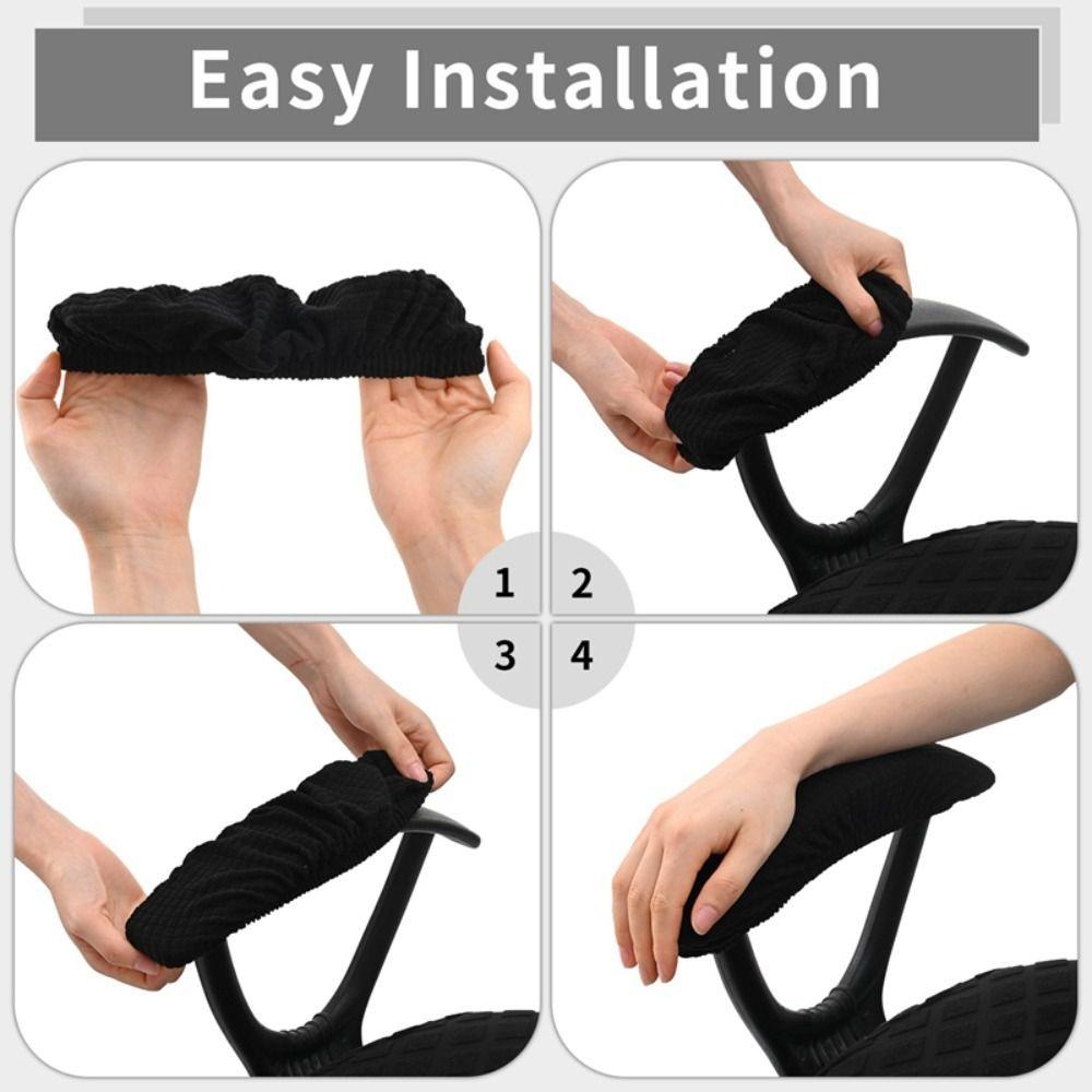 1 Cặp Vỏ Bọc Tay Vịn Ghế Ngồi Văn Phòng Chống Bụi Có Thể Tháo Rời