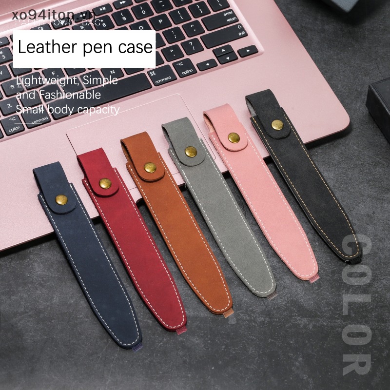 Xoitop 1 Túi Đựng Bút Da PU Có Dây Đeo Đàn Hồi Cho Từ Điển