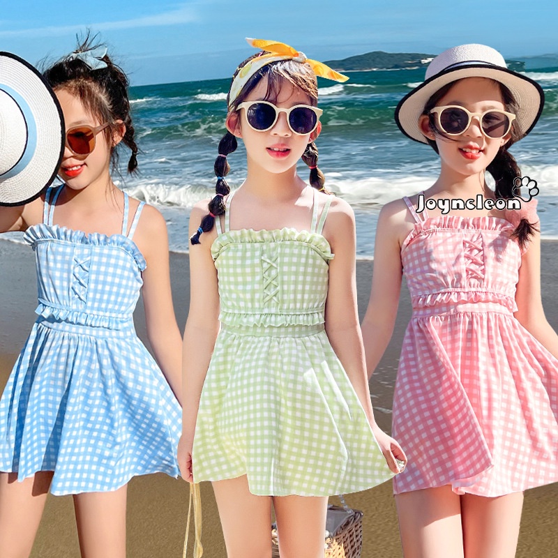 Joyncleon Bộ Đồ Bơi Hai Mảnh Áo + Chân Váy Bơi Kiểu Dáng Ngọt Ngào Dễ Thương Cho Bé Gái