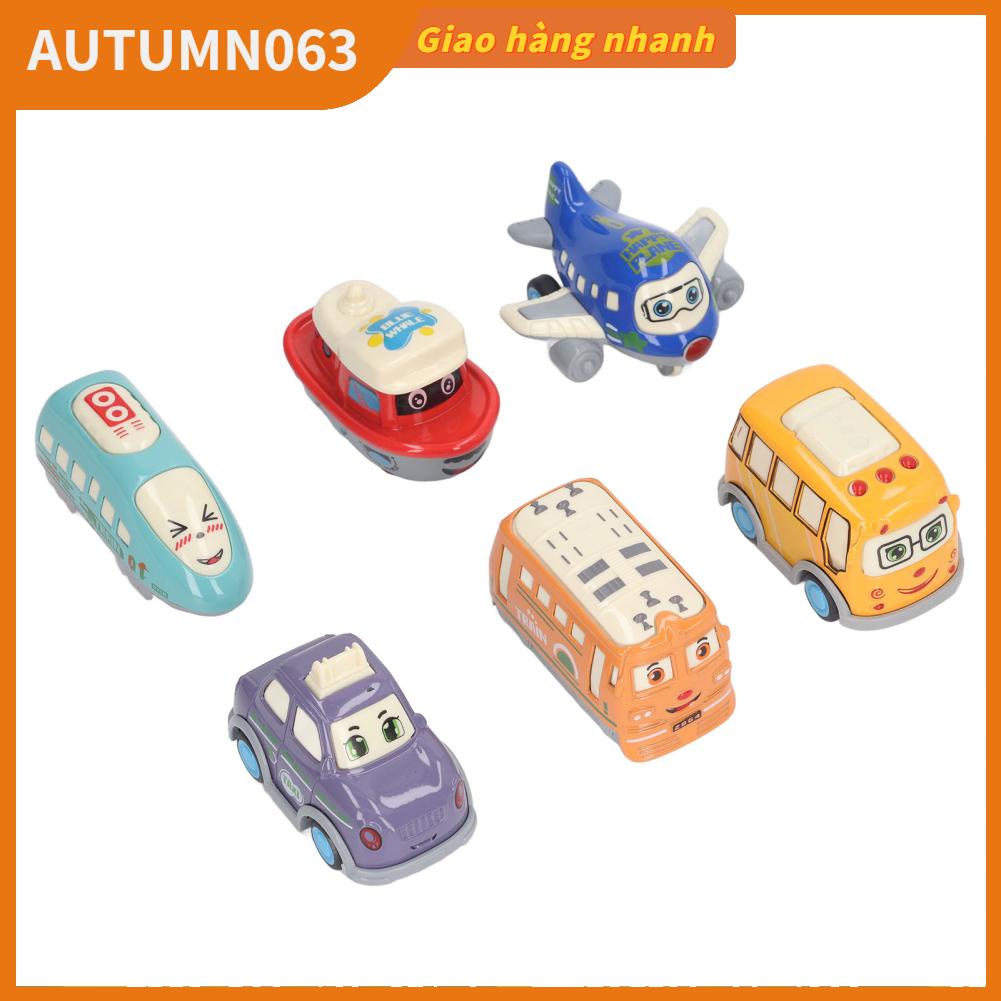 Autumn063 6 Chiếc Xe Ô Tô Mô Hình Kéo Lại Thiết Kế Các Loại Phong Cách Dễ Thương Sáng Hợp Kim Hoạt Bộ Cho Trẻ Em Họ Học