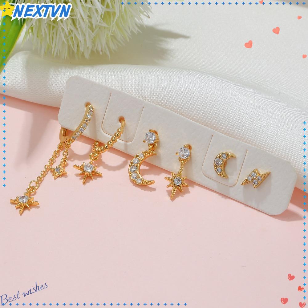 Khuyên Tai Dạng Vòng Phối Dây Xích Thời Trang Cho Nữ