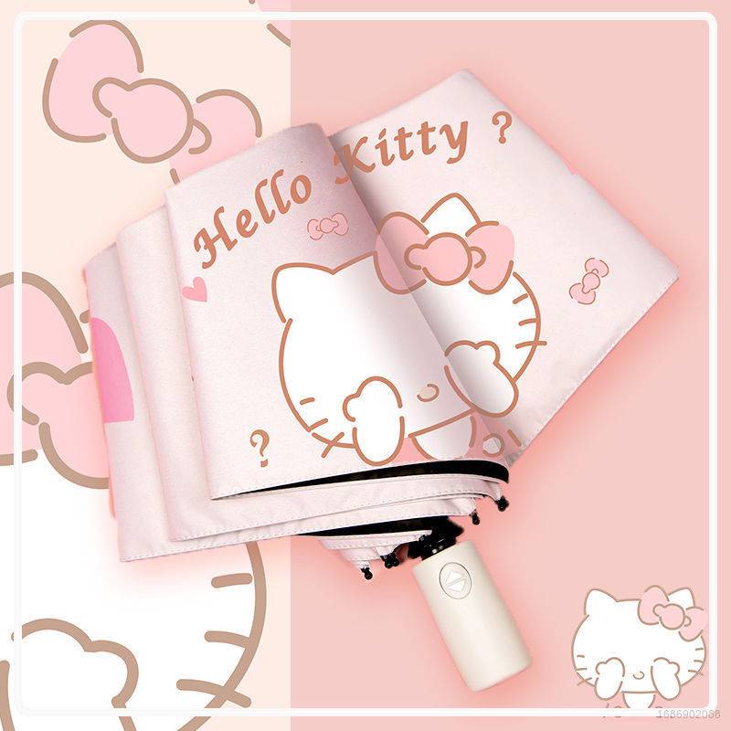 Dù Gấp Tự Động 3 Khúc Hình Hello Kitty Xinh Xắn