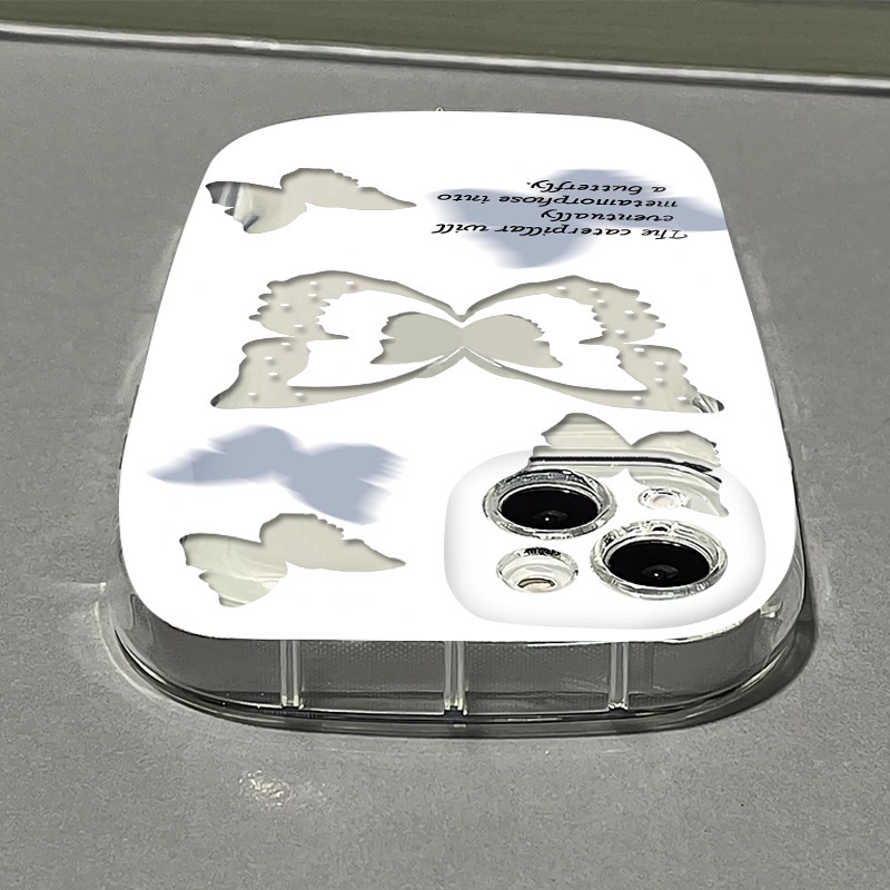 Ốp Điện Thoại Silicone TPU Mềm Trong Suốt Chống Sốc In Hình Bướm Cho IPhone 14 13 12 11 Pro Max XS X XR 8 + 7 Plus