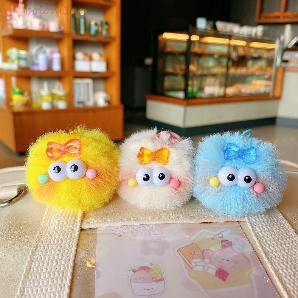 Móc Khóa Hình Yêu Tinh Nhồi Bông Màu Cầu Vồng DIY Thời Trang