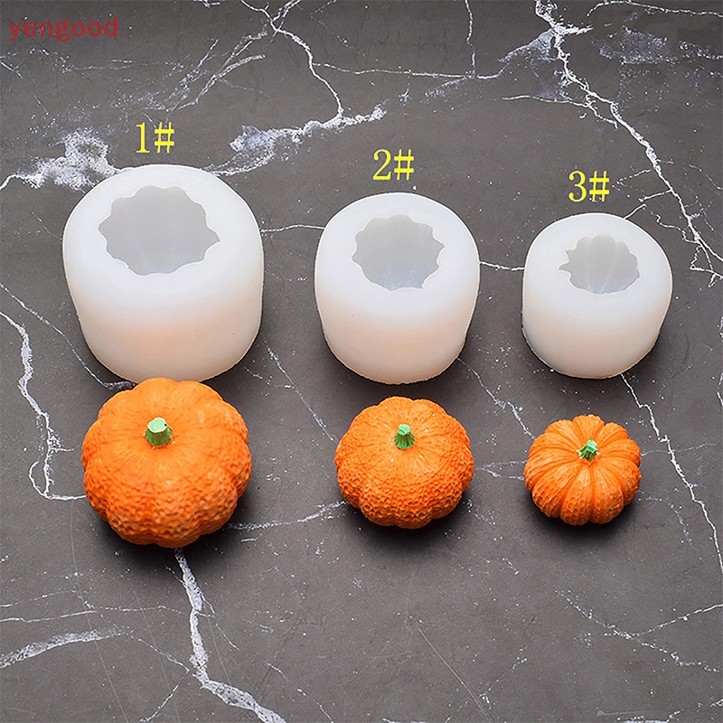 1 Khuôn Làm Bánh Chất Liệu Silicone Hình Bí Ngô 3D Phong Cách Halloween