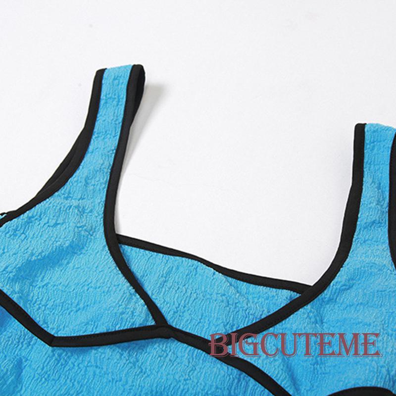 [] - Áo Tank Top Không Tay Cổ Vuông Buộc Dây Sau Lưng Màu Tương Phản Ôm Dáng Vừa Vặn Cho Nữ