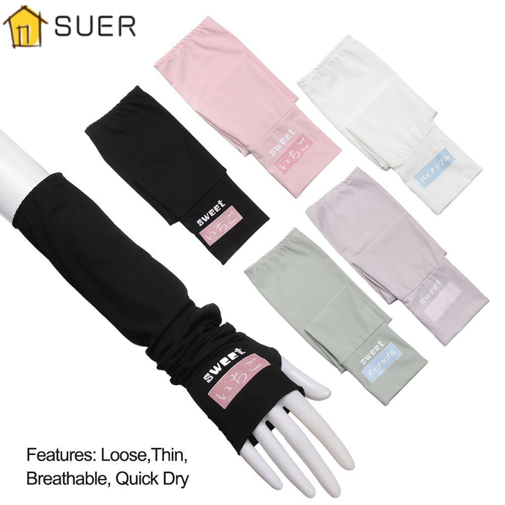 SUENIN Set 2 Găng Cánh Tay Bằng Lụa Lạnh Mỏng Nhanh Khô Chống Tia UV Unisex