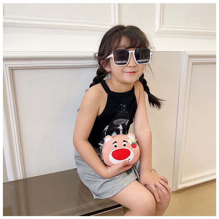 Túi Đeo Chéo Mini Hình Gấu Dâu Tây Dễ Thương Cho Bé