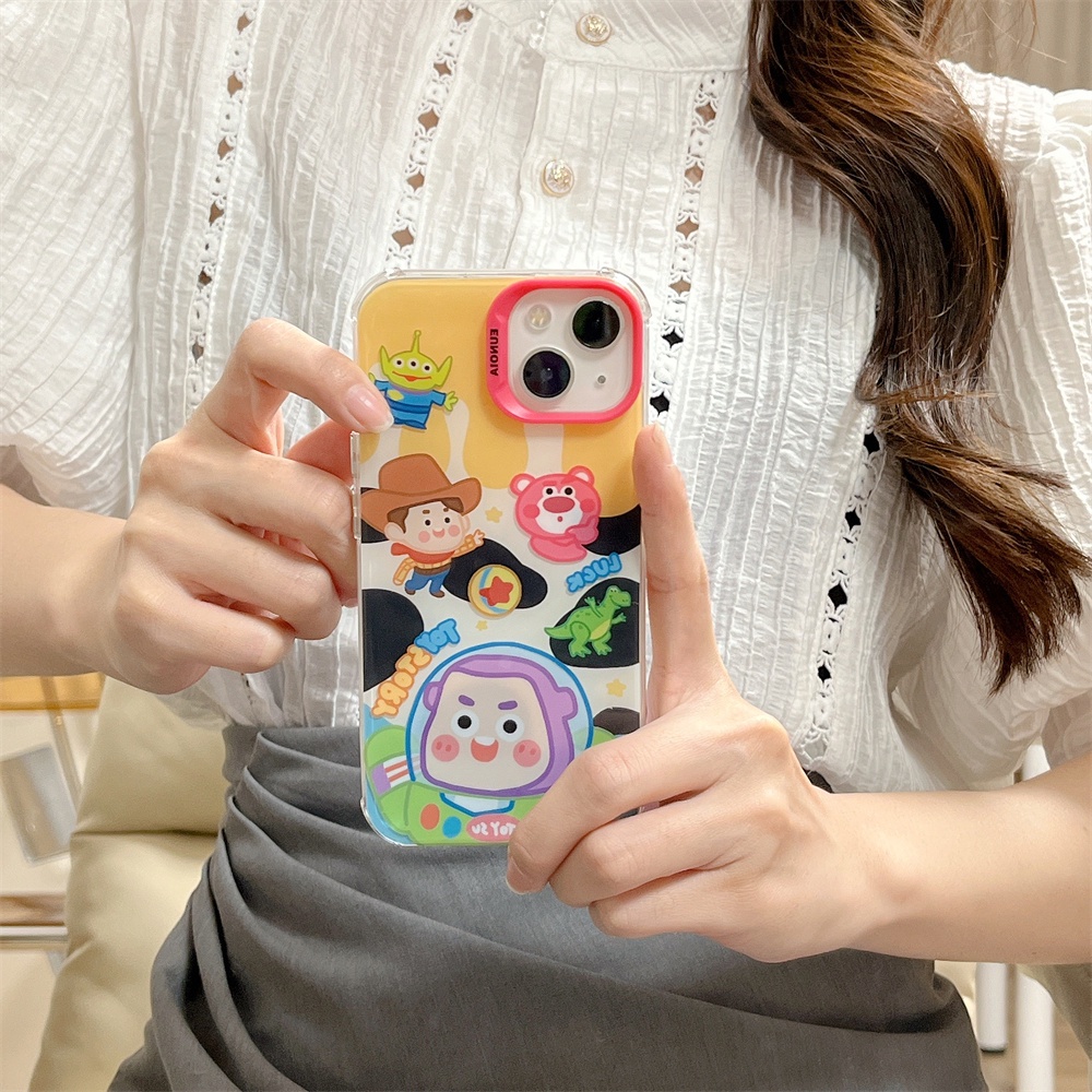 Ốp Điện Thoại TPU Mềm Trong Suốt In Hoạt Hình Toy Story Có Dây Đeo Chéo Cho iPhone 14 13 12 11 Pro Max