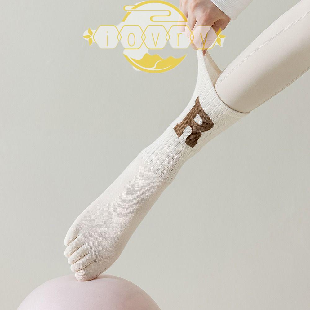 Vớ Cotton Năm Ngón Mềm Mại Co Giãn Thoáng Khí Không Trơn Họa Tiết Chấm Bi Và Chữ