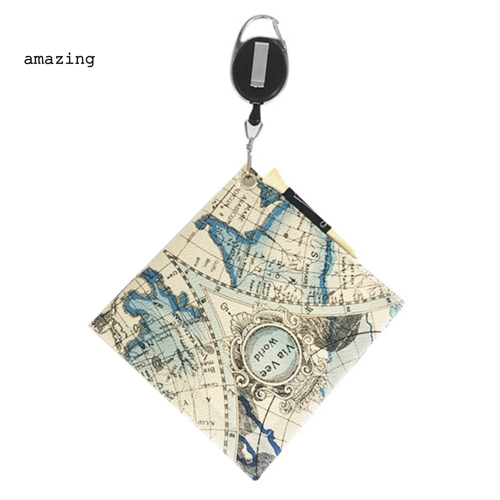 Khăn Lau Bề Mặt Giả Da In Họa Tiết Có Móc Khóa Carabiner Cho Gậy Đánh Golf