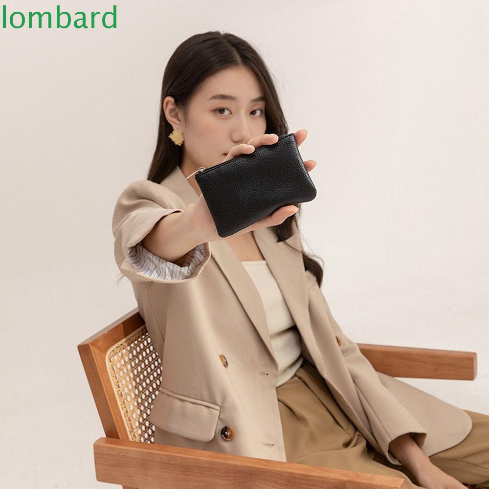 Ví Đựng Tiền Xu Bằng Da PU Họa Tiết Trái Vải Có Khóa Kéo Thời Trang Hàn Quốc Giá Đỡ