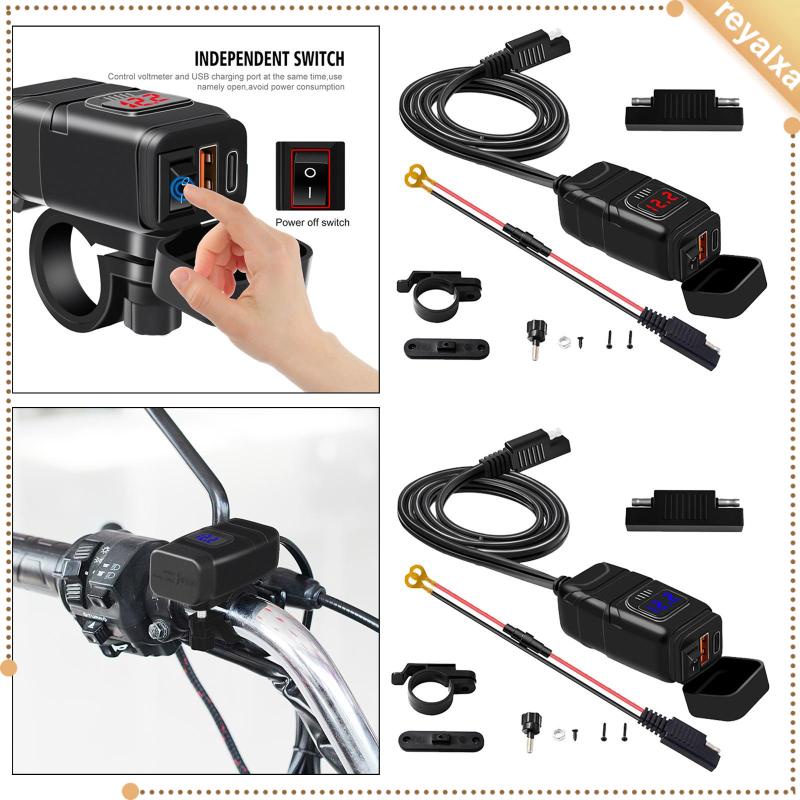 Bộ Sạc Nhanh USB Loại C PD Và 0 Cho Xe Máy SAE