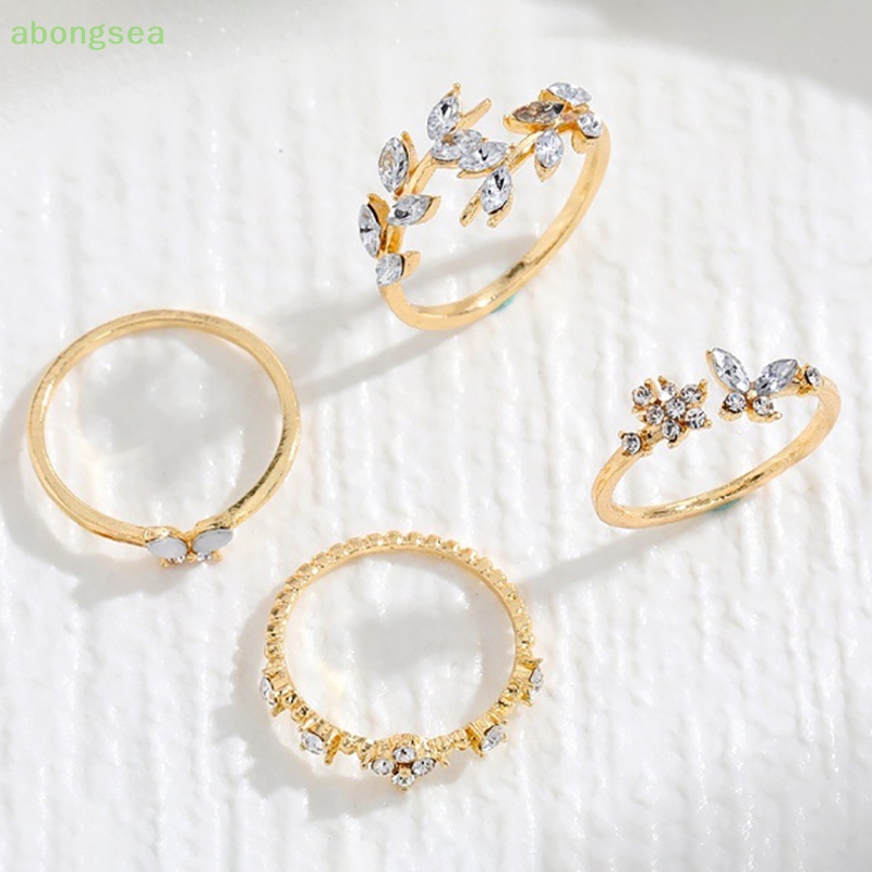 Bộ 4 Nhẫn Đeo Tay Thời Trang Hàn Quốc Cho Nữ