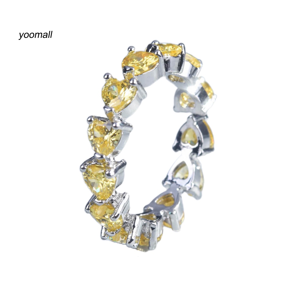 Nhẫn Đính Đá Hình Trái Tim Có Thể Điều Chỉnh Kích Cỡ