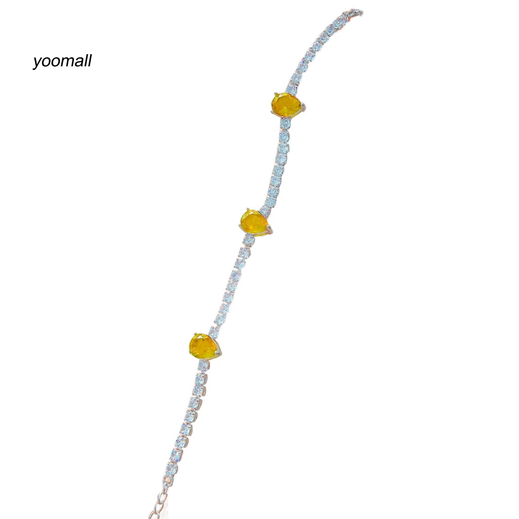 Yo / Vòng Tay Cô Dâu Đính Đá Zircon Hình Giọt Nước Có Thể Điều Chỉnh Kích Thước