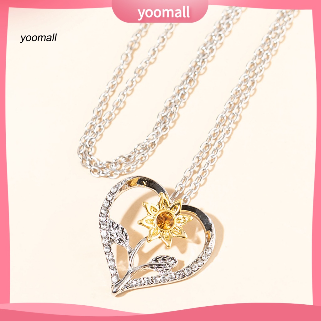 Vòng cổ Mặt Hình Trái Tim Đính Đá Lấp Lánh