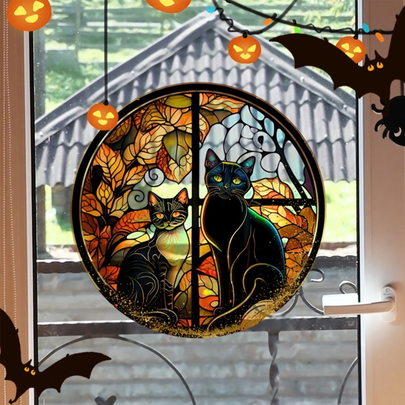 Miếng Dán Trang Trí Cửa Kính Hai Mặt Tháo Được Họa Tiết Halloween