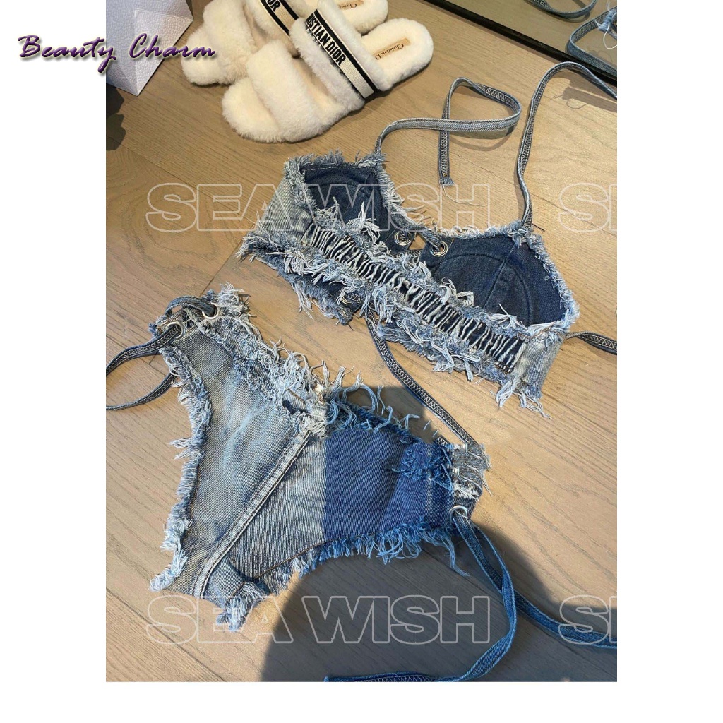 Set Bikini Jean Denim, vải bò Cao Cấp, hot 2023