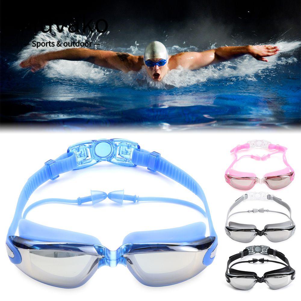 MUVAKO Kính Bơi Chuyên Nghiệp Chống Tia UV Bằng Silicone Có Thể Điều Chỉnh