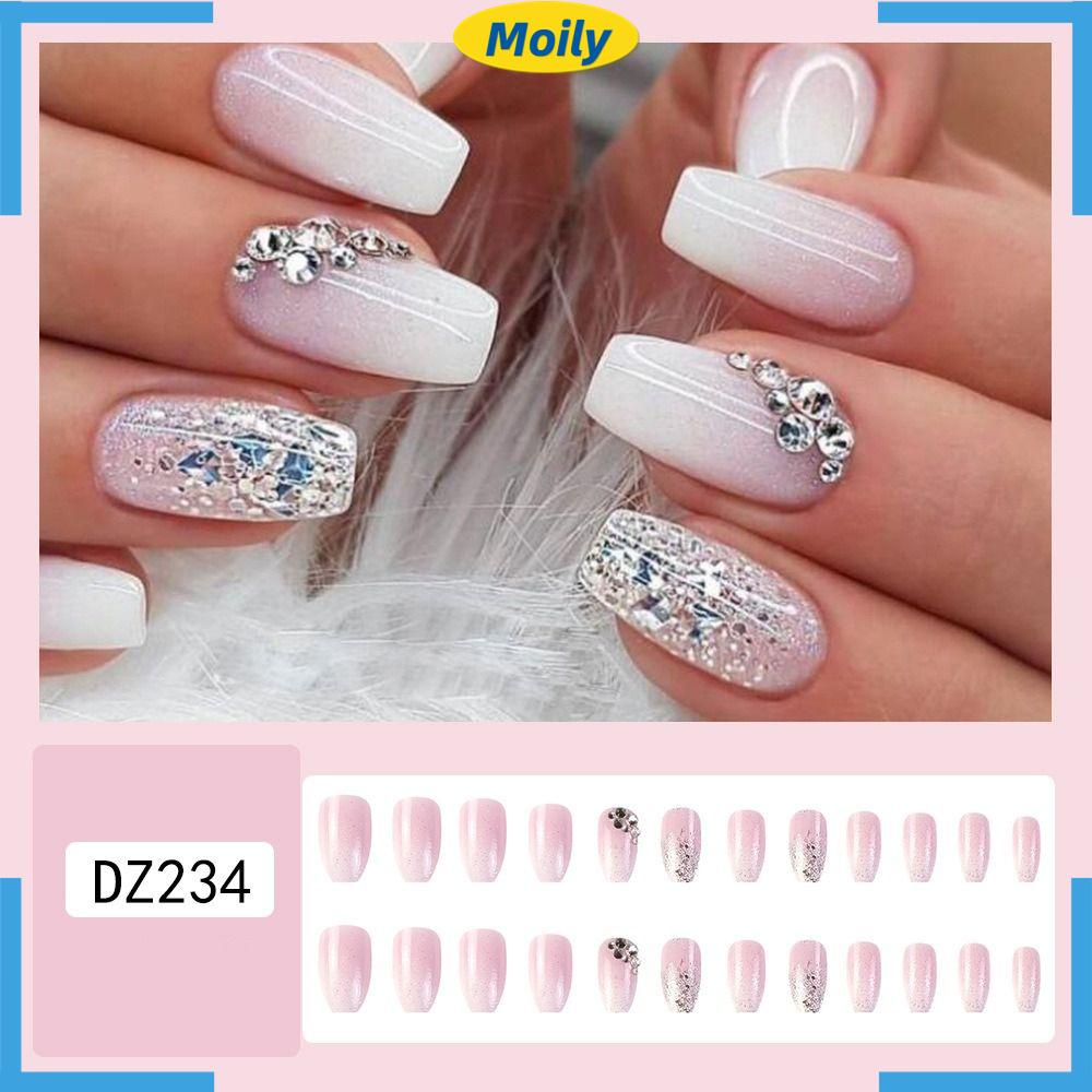 Bộ 24 Móng Tay Giả Che Phủ Toàn Diện Có Thể Tháo Rời DIY