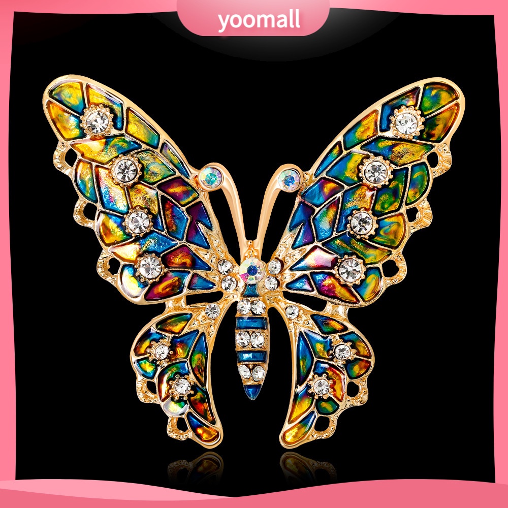 [YM] Trâm Cài Áo Hình Bướm Giọt Dầu Nhiều Màu Sắc Mới Phù Hợp Vớ